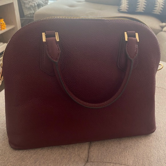 Michael Kors Adele Large Dome Satchel Purse Gold Studded Tote - Picture 2 of 3